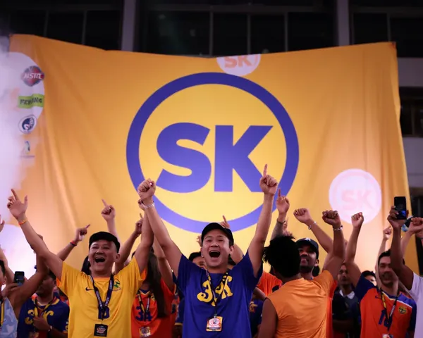 CSK Fans Celebrate Victory with Giant Logo Background