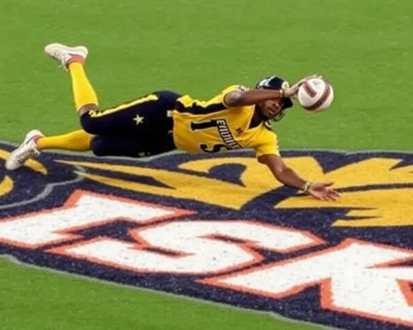CSK Player Dives for Ball with Team Logo Ground