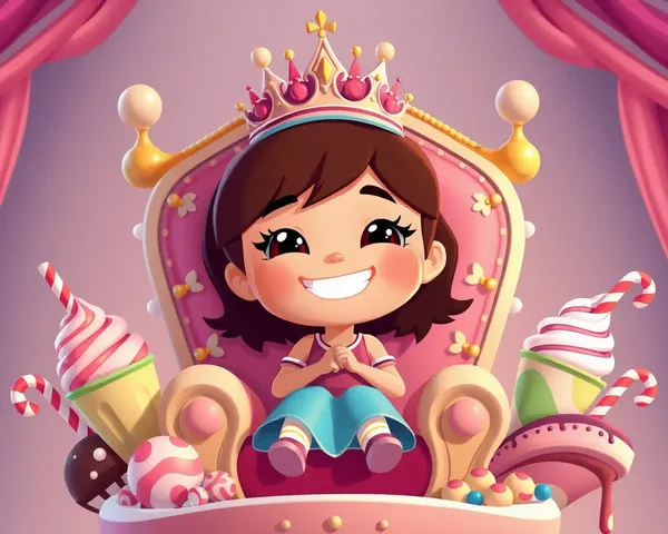 Candy Throne Cartoon Girl Images for Whatsapp Dp