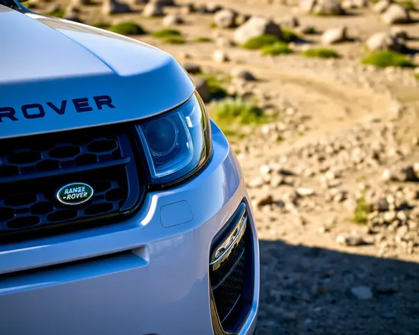 Capable Range Rover Evoque on Rugged Off-Road Terrain with 4K Background