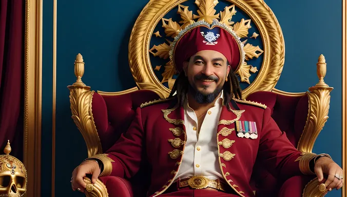 Captain Rastapopoulos' Lavish Portrait with Treasure Trophies