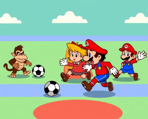 Cartoon Characters Play Pixel Art Soccer