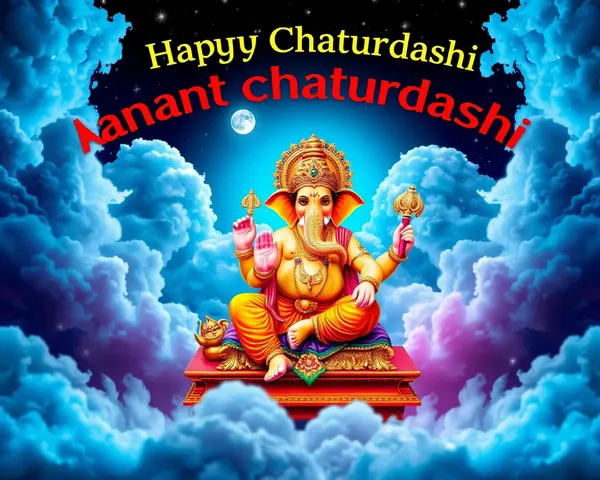 Celestial Ganesha Illustration for Anant Chaturdashi with Clouds and Stars
