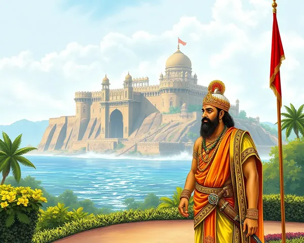 Chhatrapati Shivaji Maharaj at Raigad Fort with Arabian Sea