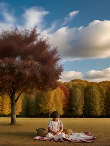 Child Enjoys Peaceful Moment Under Sapera Tree