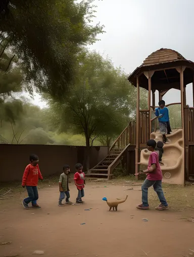 Children Play with Bhoot in Abandoned Playground