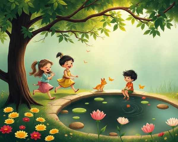 Children Playing near Pani Tanki Pond Whimsically