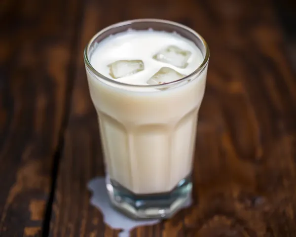 Chilled Sudha Milk with Ice Cubes and Subtle Foam