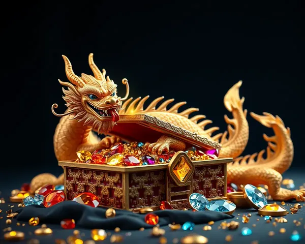 Chinese Dragon Guards Treasure Trove of Jewels 4K