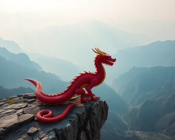 Chinese Dragon Overlooks Breathtaking Landscape 4K
