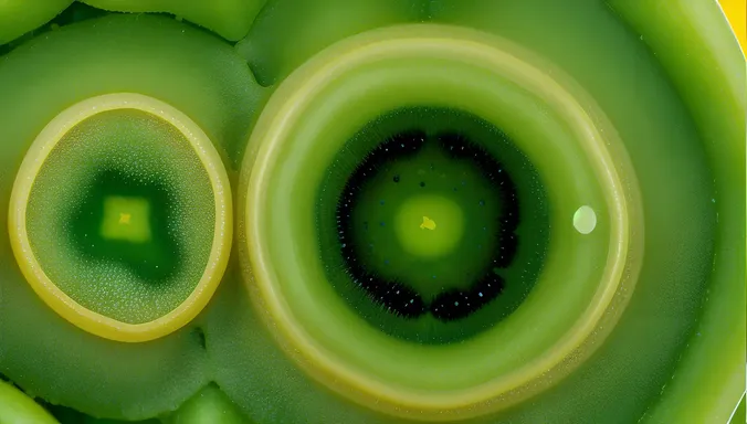 Chlorella Plant Cells Under Microscope Magnification