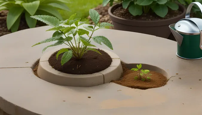 Chlorella Plant Roots Spreading on Natural Surface