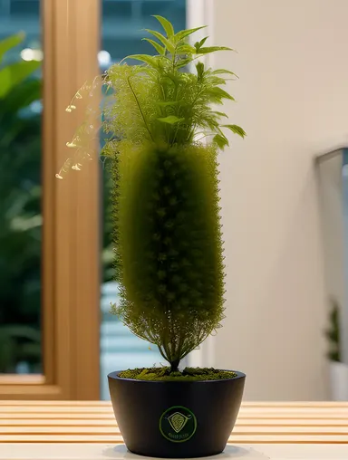 Chlorella Plant in Hydroponic System with Futuristic Background
