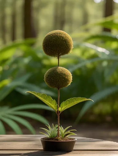 Chlorella Plant in Natural Setting with Blurred Background