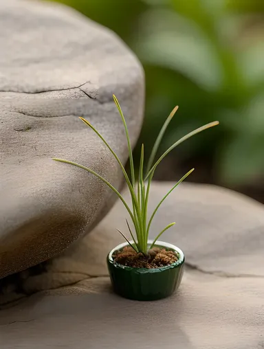 Chlorella Plant on Rock with Shallow Depth of Field