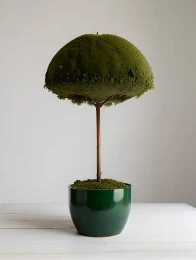 Chlorella Plant on White Background with Single Spotlight
