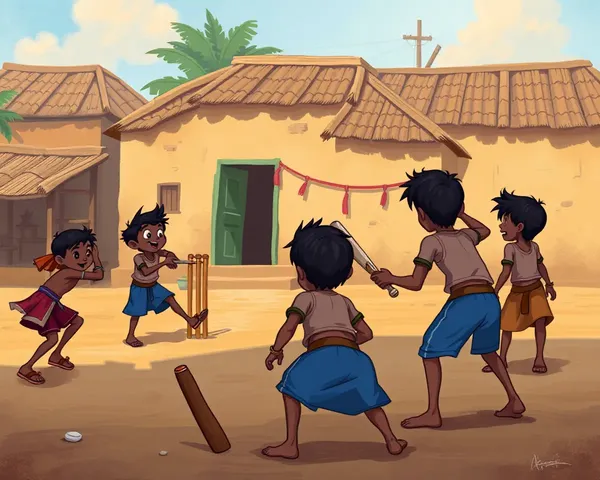 Chota Bheem Plays Cricket with Friends in Village Ground