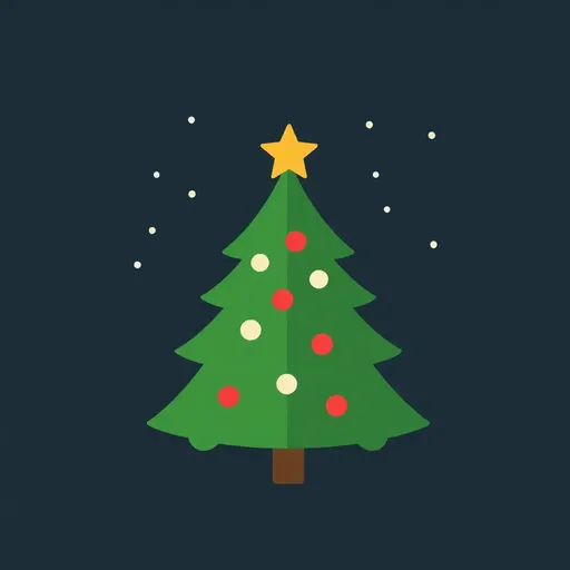 Christmas Tree Icon Embodies Winter Holiday Season's Magic and Wonder