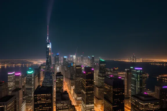 City's sleepy atmosphere amidst neon lights and skyscrapers zzzzzz.