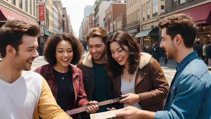 City Friends Play Musical Scavenger Hunt Game