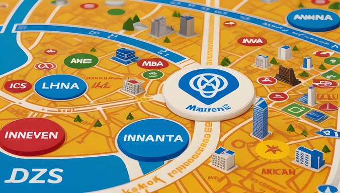 City Map with JDS Logo Marked at Center