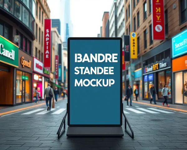 City Street Standee Mockup with Free PSD File Download