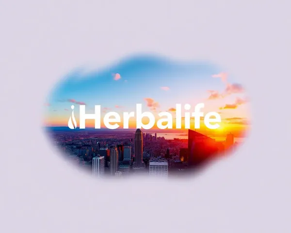 Cityscape Design with Herbalife Logo and Bold Font