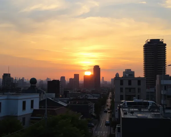Cityscape Sunset Album Background 12x36 HD