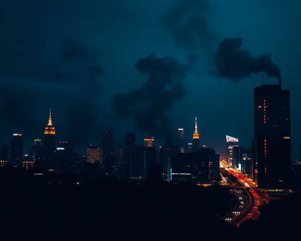 Cityscape at Night with Smoke iPhone Wallpaper
