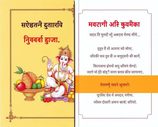 Classic Ganpati Invitation Card in Marathi Traditional Design