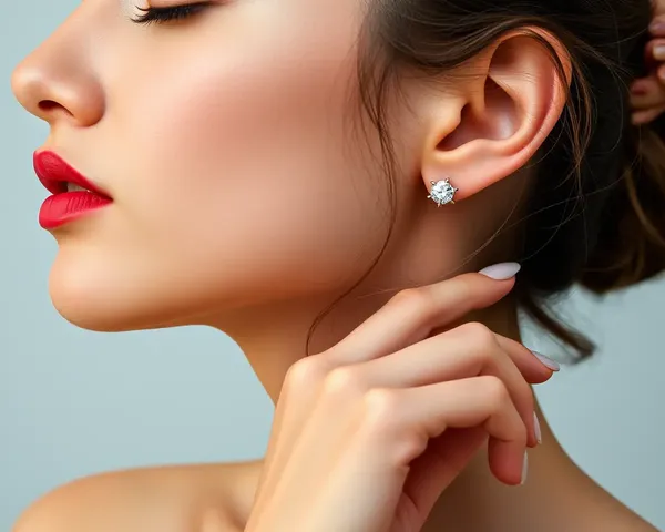 Classic Jewellery Model with Timeless Stud Earrings in HD