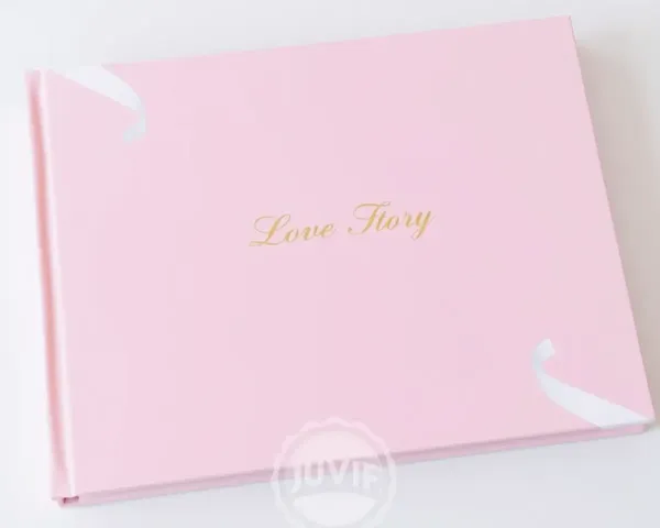 Classic Pink Wedding Album with Gold Foil-Stamping