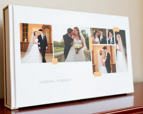 Classic White Wedding Album with Golden Accents