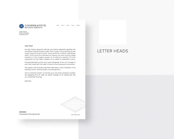 Clean Simple Orderly Cooperative Housing Society Letterhead
