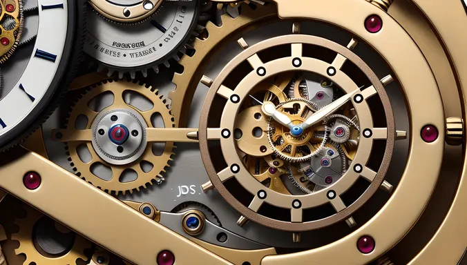 Clockwork Mechanism with JDS Logo at Center