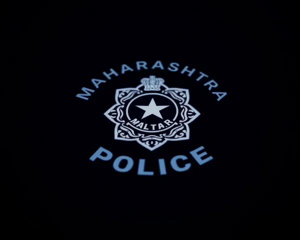 Close-Up Shot of Maharashtra Police Logo with Gradient Effect