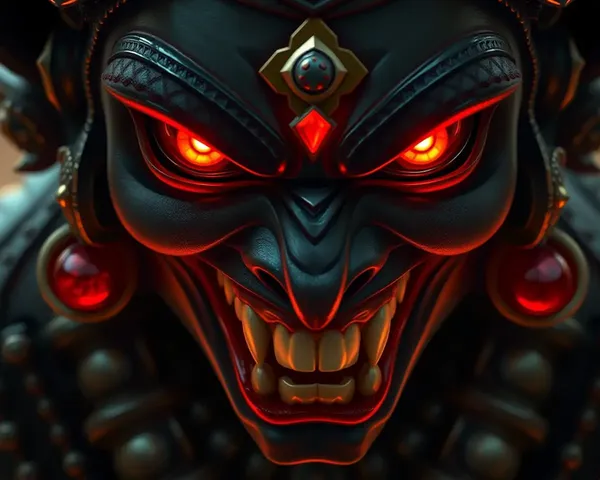 Close-Up of Bhadrakali's Fierce Glowing Face