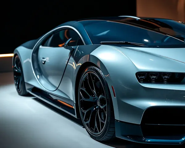 Close-Up of Bugatti Chiron's Sleek Aerodynamic Design