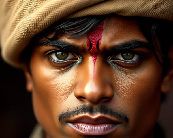 Close-Up of Chandrashekhar Azad's Courageous and Determined Face