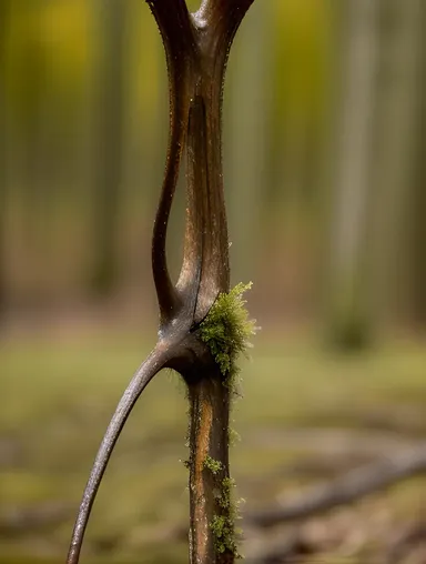 Close-Up of Deer Antlers with Intricate Details and Velvety Texture