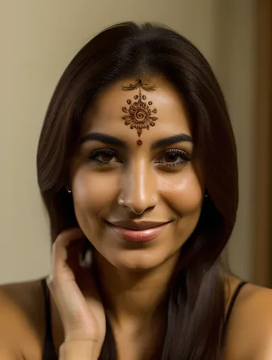 Close-Up of Egyptian Girl's Intricate Henna Hands