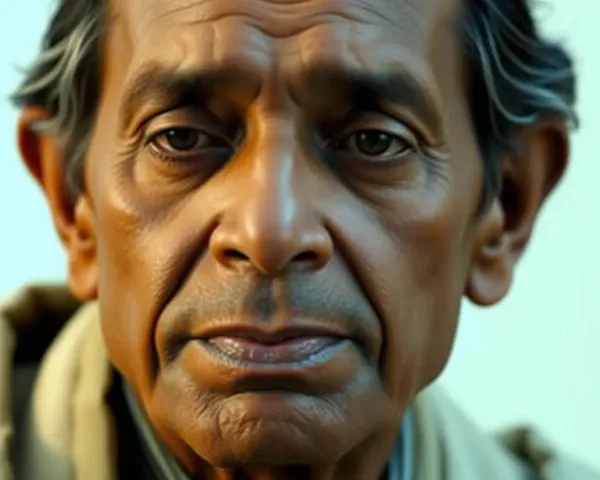 Close-Up of Radhakrishnan's Thoughtful Face Conveying Wisdom