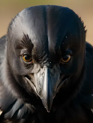 Close-Up of Raven's Intelligent, Mysterious Face