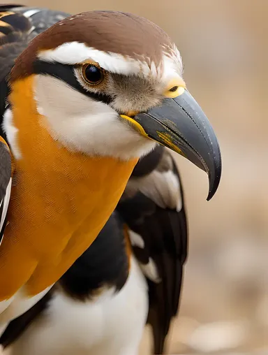Close-Up of Unique Aseel Beak with Juicy Worms.