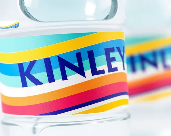 Close-up Kinley Water Bottle with Bold Colorful Label Design