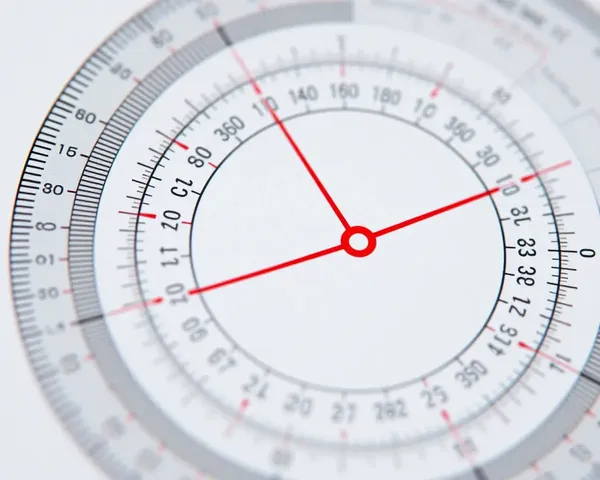 Close-up Shot of Printable 360 Degree Protractor with Highlighted Center
