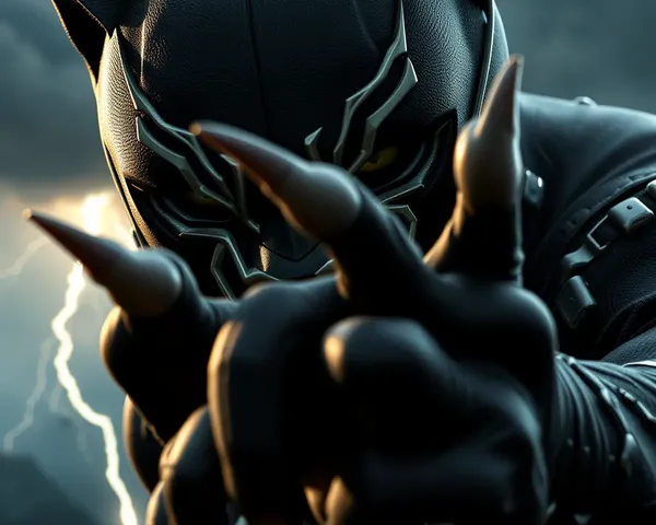Close-up of Black Panther's Claws Ready to Strike