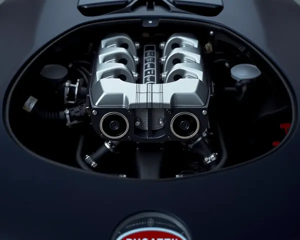 Close-up of Bugatti Chiron's Iconic W16 Engine
