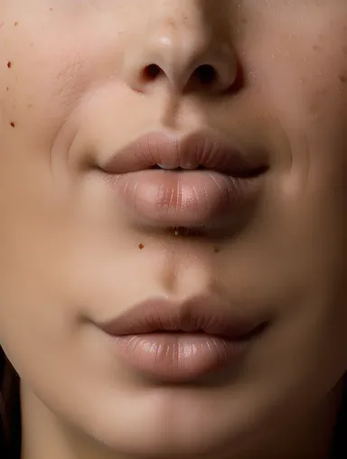 Close-up of Distinctive Freckled Nose Pattern
