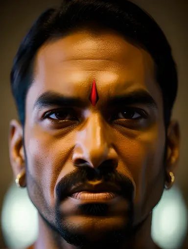 Close-up of Fierce Virabhadra with Otherworldly Glow